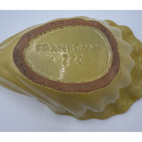 Vintage Frankoma Cornucopia Pottery Desert Gold/Buttercup Glazed Dish 12" #222 - Picture 11 of 14